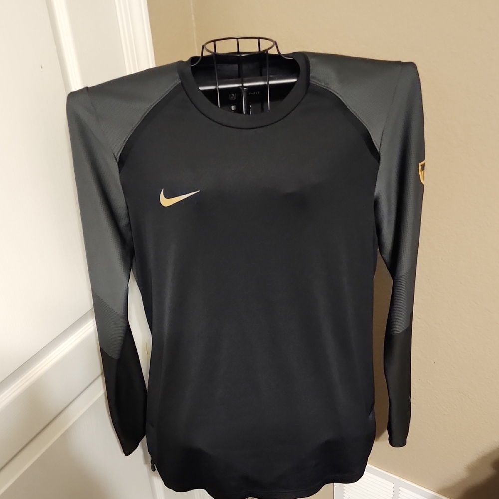 Nike Black and Dark Gray Long Sleeve NBA Finals Top